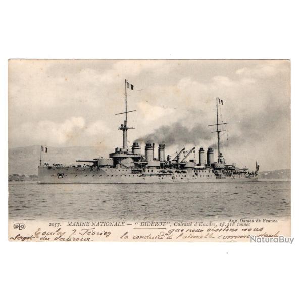 CPA - MARINE NATIONALE - DIDEROT Cuirasse d'Escadre   N�884
