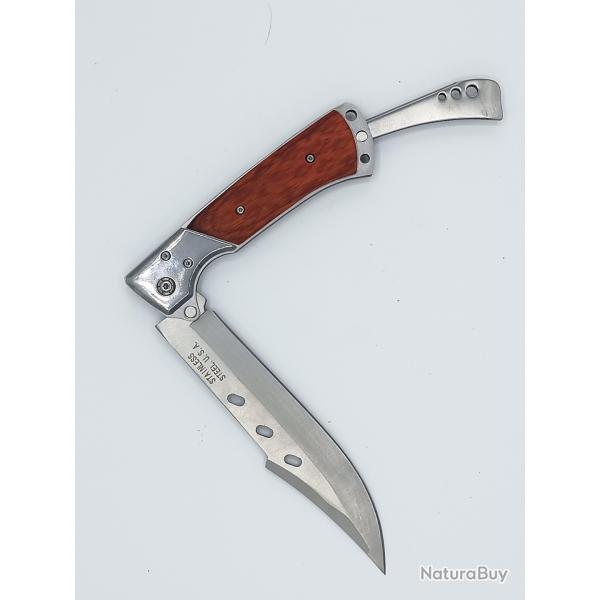 Couteau pliant style Estaing manche bois