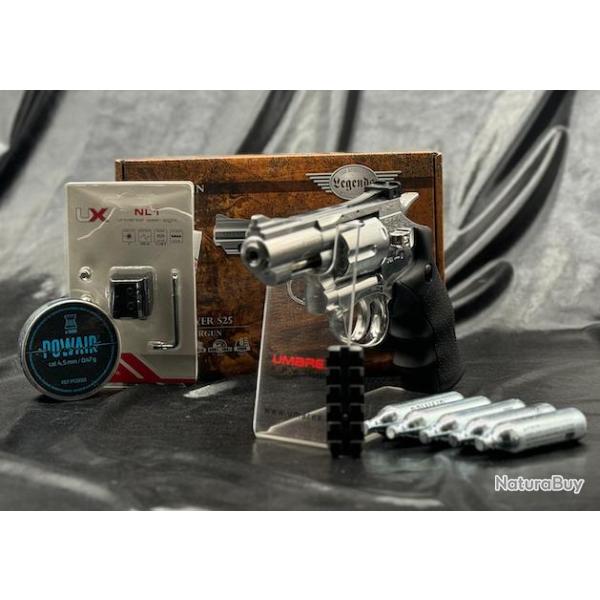 Pack Laser Pr�t A Tirer REVOLVERS LEGENDS S25 SILVER CO2 CAL 4.5 MM