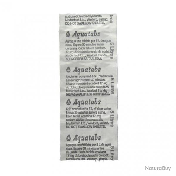 ENCHERE LOT DE 400 PASTILLES DE PURIFICATION AQUATABS POUR 400  2000 LITRES D'EAU TRAITE 17mg