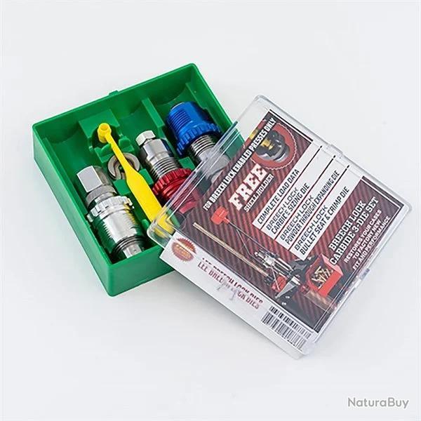 JEU D'OUTILS BREECH LOCK 3P LEE AVEC SUPPORT DOUILLE 38/357 MAG