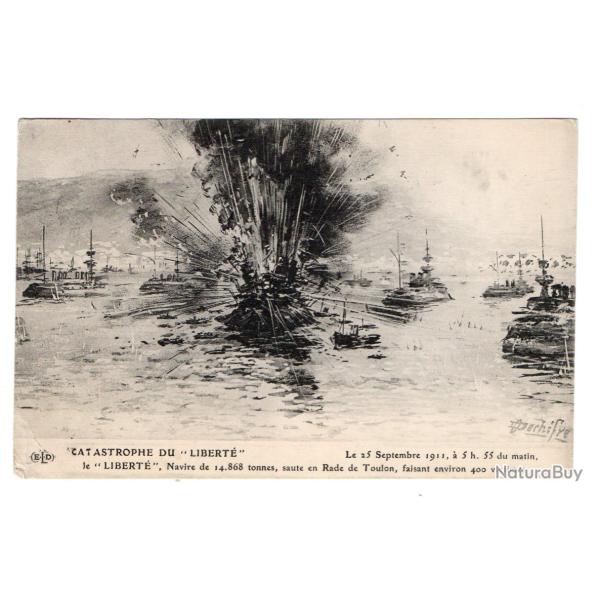 CPA - MARINE GUERRE- Catastrophe du "La Libert�" LES �PAVES -N� 1057