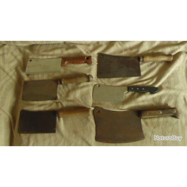 LOT DE 6 HACHOIRS ANCIENS
