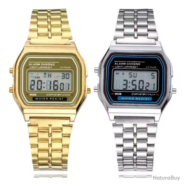 ENCHERE Montre Quartz RETRO M�tal Coloris au choix