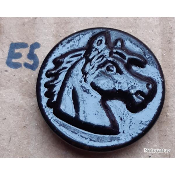 Bouton de chasse, T�te de cheval, M.F.B.P.  GRENOBLE , �23, acier. Noir, Lot E5