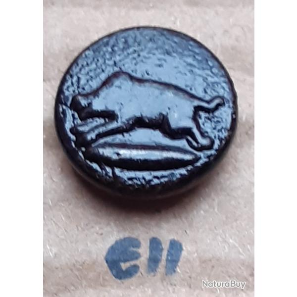 Bouton de chasse, Sanglier, M.F.B.P.  GRENOBLE , �16, acier. Noir, Lot E11.