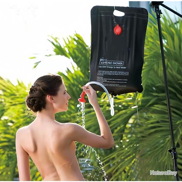 Sac Douche Solaire Pliables 20L Compact Chauffant Par Soleil R�sistant pour Camping Bain Plein Air