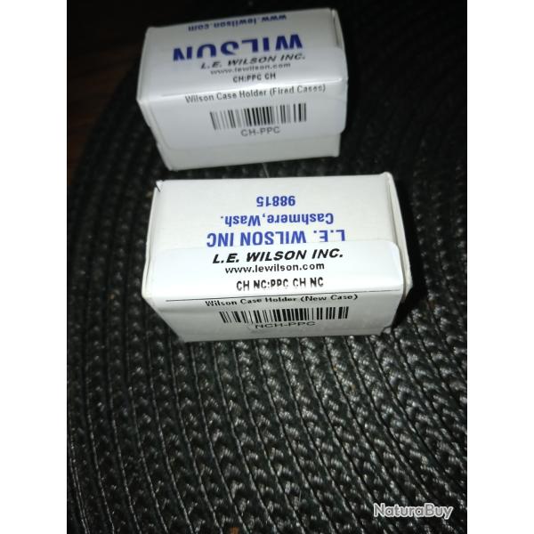 2 Case holders pour trimeur. Calibre 6 PPC. Marque Wilson. Pour douilles neuves et douilles tir�s