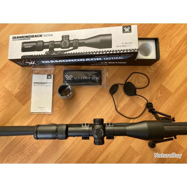 Lunette VORTEX DiamondBack Tactical 6-24x50 FFP - R�ticule EBR-2C (Mrad)