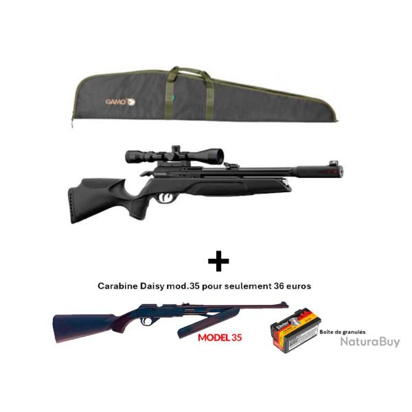 PACK COMBIN ! PACK-3 Carabine Arrow Gamo C. 5,5 mm + Carabine PCP  pompe Daisy mod. 35 Cal. 4,5 mm