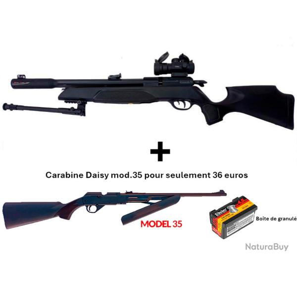 PACK COMBIN ! PACK-6 Carabine Arrow Gamo C. 4,5 mm + Carabine PCP  pompe Daisy mod. 35 Cal. 4,5 mm