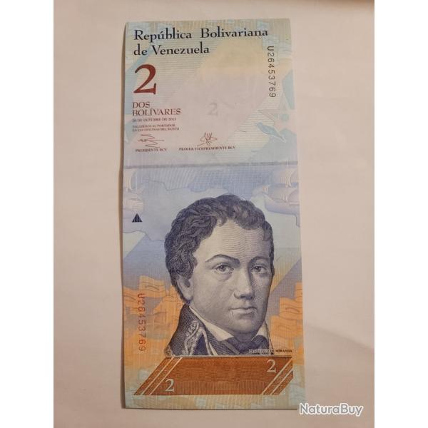 COLLECTION :                  COLLECTION :BILLET REPUBLICA DE VENEZUELA BOLIVARIENNA -2 DOS BOLIVARE
