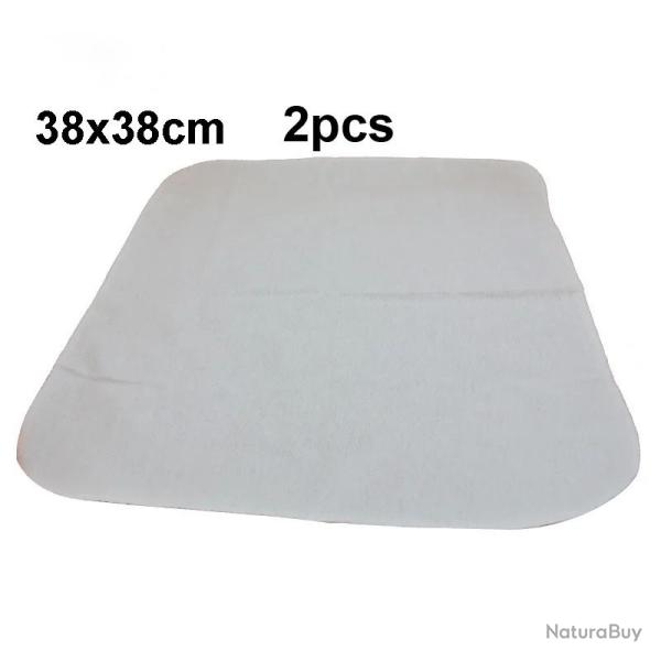 Serviette en flanelle 100% coton - 38x38cm - 2 pices