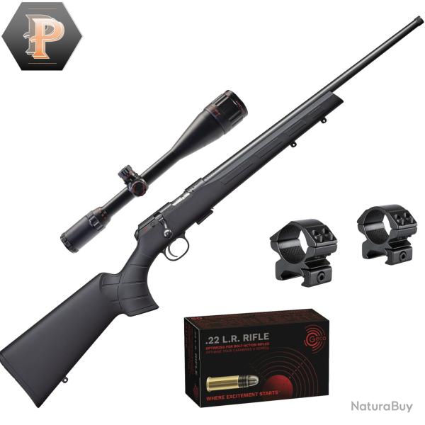 Pack Sniper ! Carabine Rossi 8122 Synth�tique Cal.22LR + Lunette Lynx 6-24X50