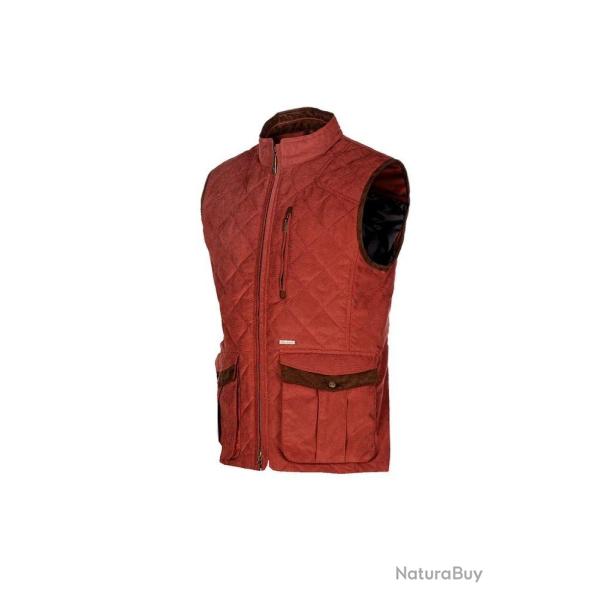Gilet matelass� homme Rouge brique D�perlant respirant touche chic nubuck