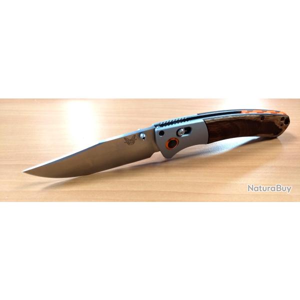 *** Couteau BENCHMADE Crooked River - Lame 102mm - Manche Bois stabilis� - Clip r�versible ***