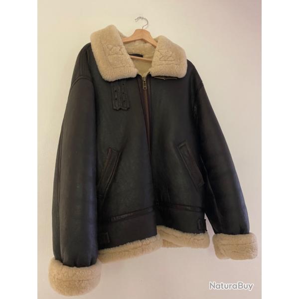 Blouson aviateur cuir et laine Redskins