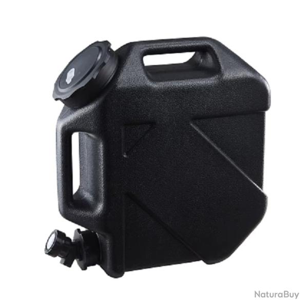 JERRICAN 10L AVEC POIGNEE CAMPING PECHE PIQUE NIQUE NOIRE ARME GOURDE GRANDE CAPACITE