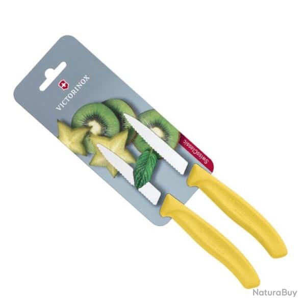 6.7636.L118B 2 couteaux d'office crant�s Flashy Victorinox Swiss Classic 8cm