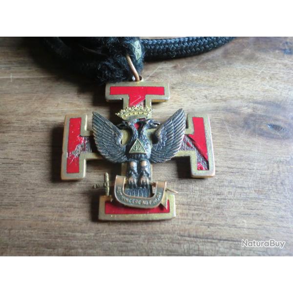 m�daille ma�onnique aigle  32eme degr� original / AUT VINCERE AUT MAURI