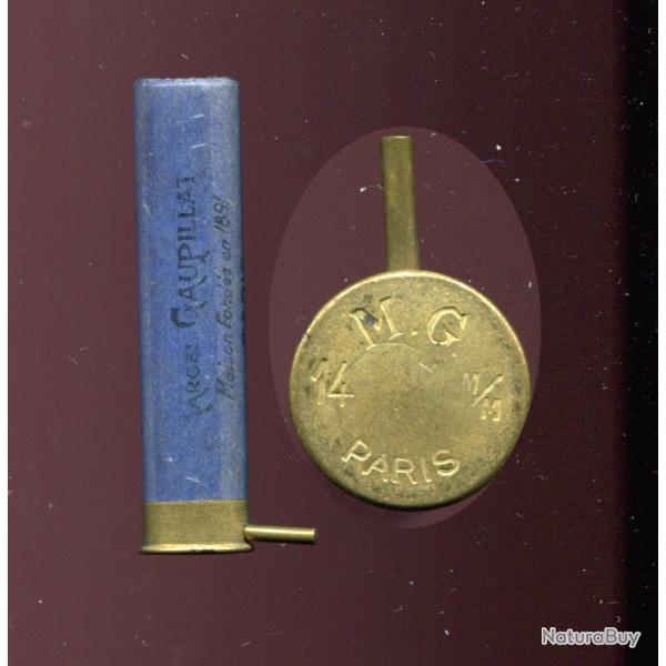 Cal.14 M/M  broche - Marcel GAUPILLAT - marquage : M.G 14M/M - tube carton bleu 60 mm