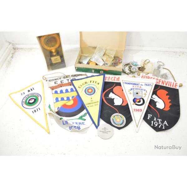 Collection archerie tir � l'arc. Ann�es 1960 1970. Coupe Brissard Compi�gne Ermont Aubergenville lot