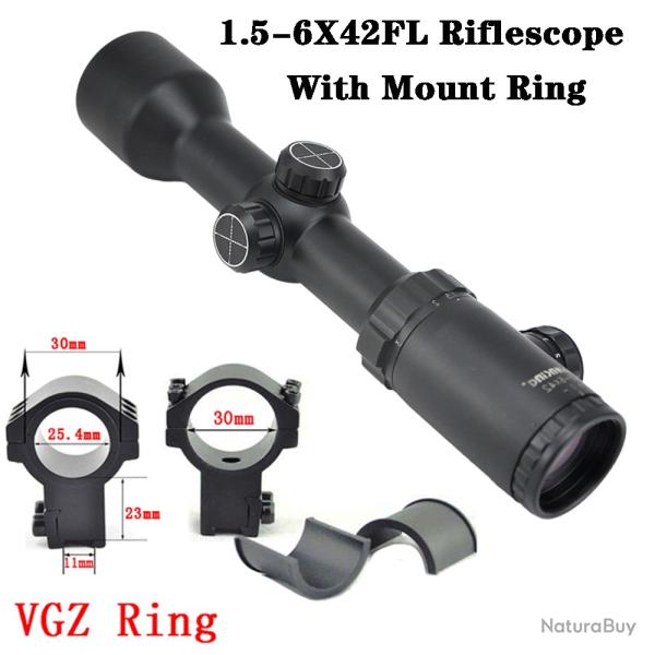 Visionking - lunette de vise grand Angle 1.5-6x42 -**With 11mm High Ring LIVRAISON GRATUITE