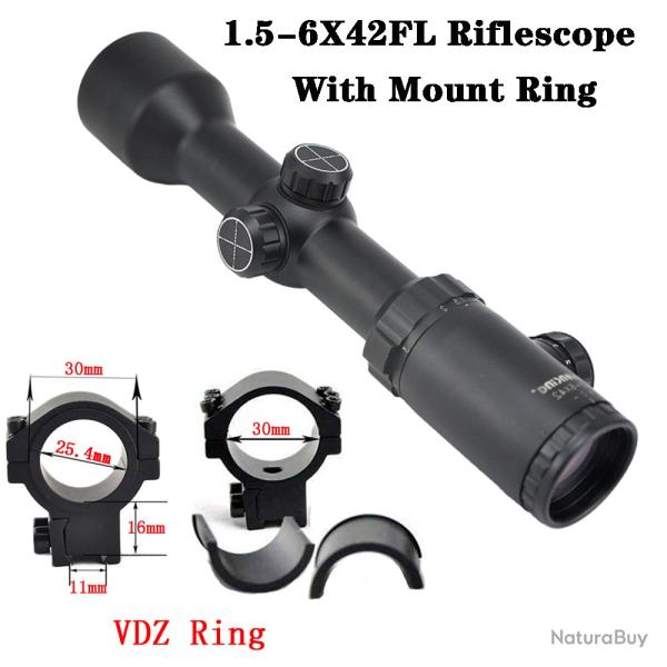 Visionking - lunette de vise grand Angle 1.5-6x42 -**With 11mm Low Ring
