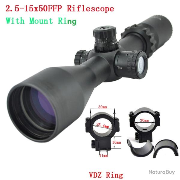 Visionking - lunette de vis�e grand Angle VS2.5-15x50FFp with 11mm Low rings