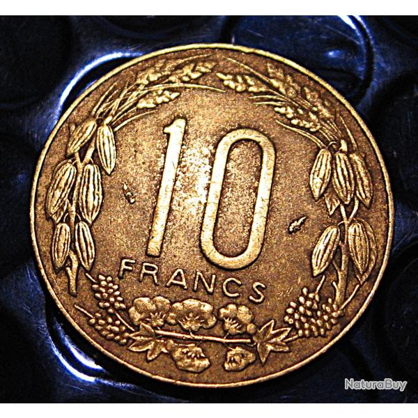Afrique (cameroun) piece de 10 francs 1977 afrique centrale  TTB