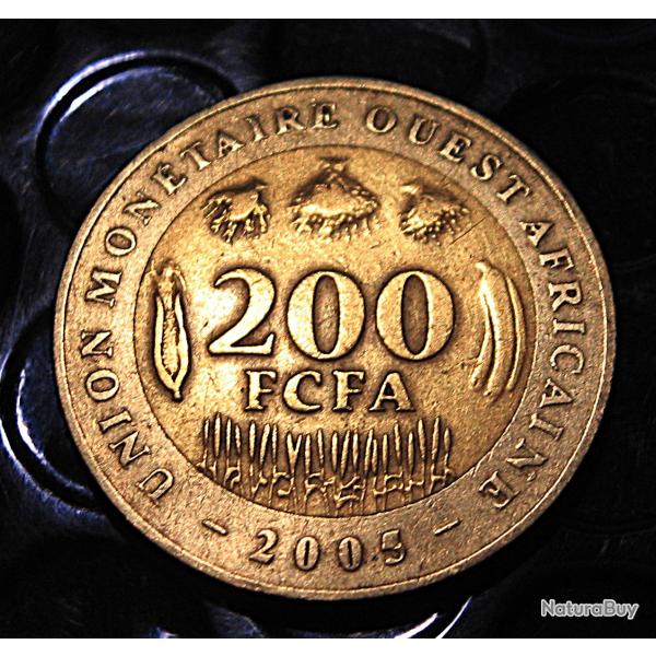Afrique (ouest piece de 200 francs FCFA 2005 bimetal TTB