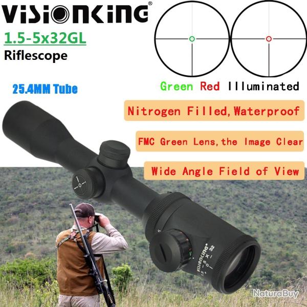 Visionking Power-Lunette de vis�e de chasse 1.5-5x32 Sight