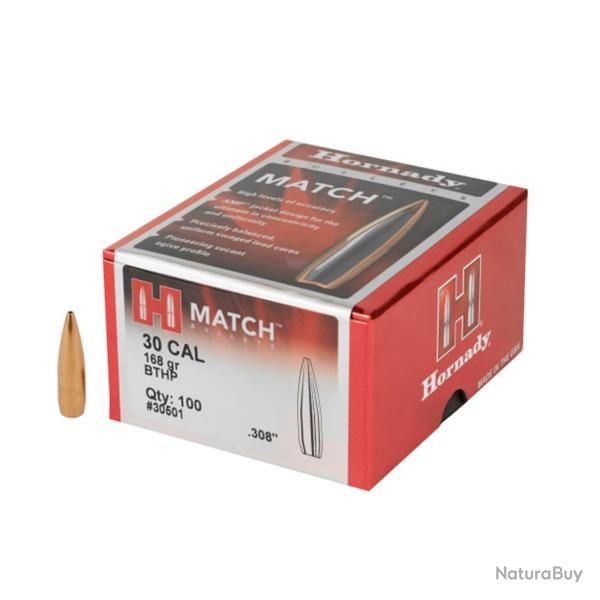 OGIVES HORNADY 30 CAL.308 168GR BTHP MATCH PAR 100