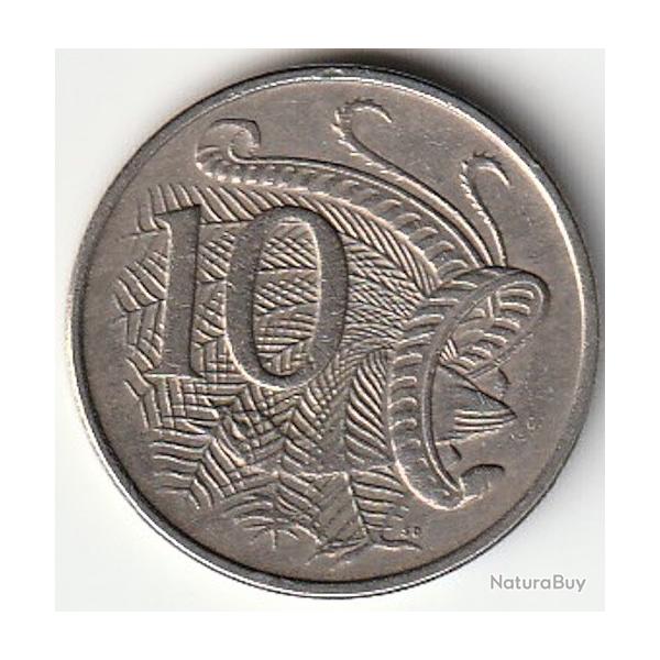 Pi�ce de Monnaie AUSTRALIE - 1968 - 10 cents Elizabeth II 2e effigie