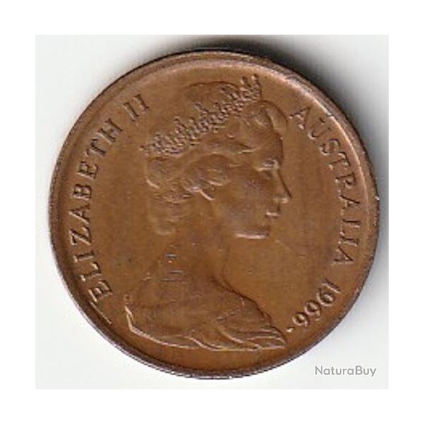 Pi�ce de Monnaie AUSTRALIE - 1966 - 1 cent Elizabeth II 2e effigie Melbourne