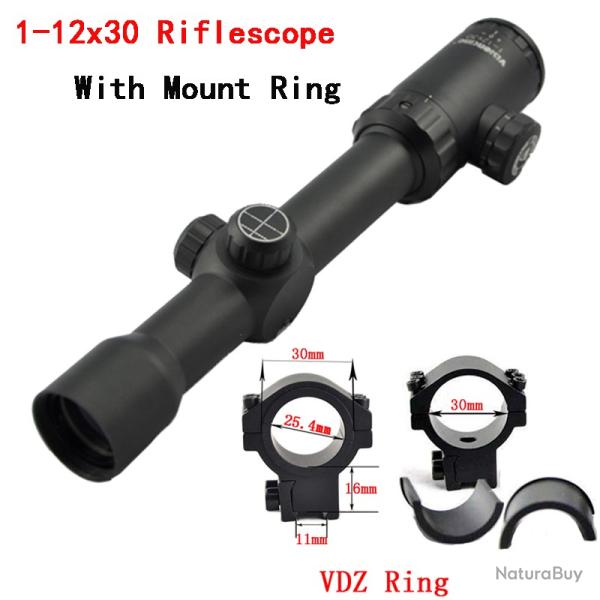 Visionking lunette de vise illumine 1-12x30 with 11mm Low Ring LIVRAISON GRATUITE
