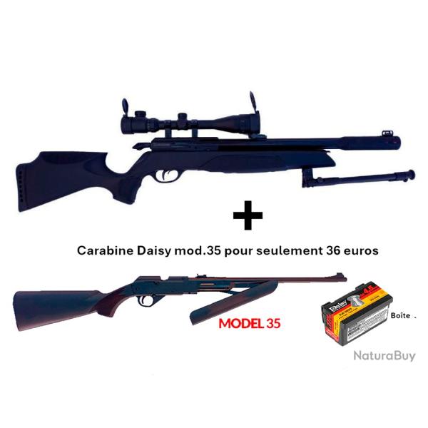PACK COMBIN� ! PACK-9 Carabine Arrow Gamo C. 5,5 mm + Carabine PCP � pompe Daisy mod. 35 Cal. 4,5 mm