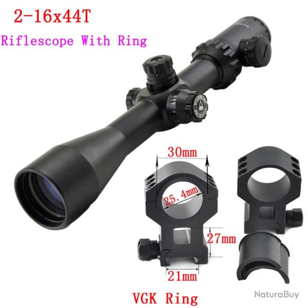Visionking lunette de vise illumine mise au point latrale 2-16x44 Sight With 21mm High Ring