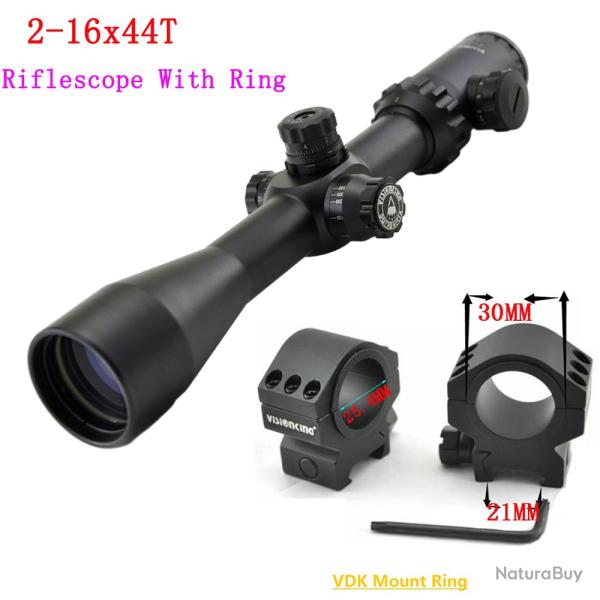 Visionking lunette de vis�e illumin�e 2-16x44 Sight With 21mm Low Ring LIVRAISON GRATUITE