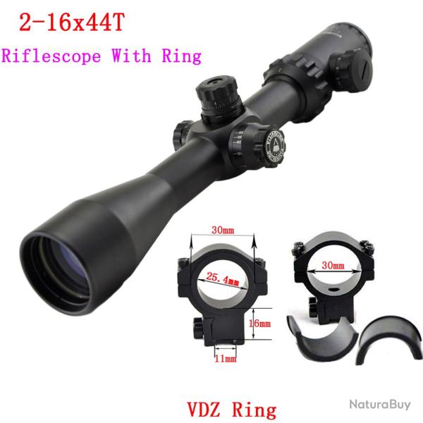 Visionking lunette de vis�e illumin�e 2-16x44 Sight With 11mm Low Ring LIVRAISON GRATUITE