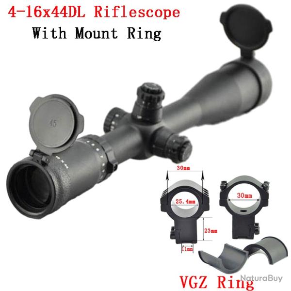 Visionking lunette de vis�e illumin�e 4-16x44 Scope With 11mm High Ring LIVRAISON GRATUITE