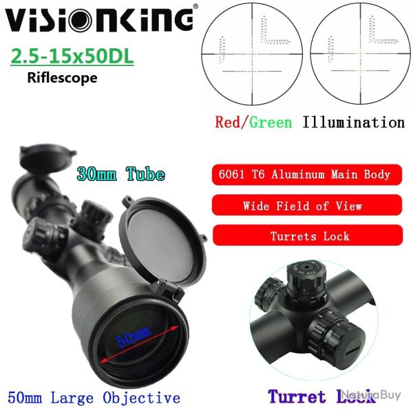 Visionking lunette de vis�e illumin�e VS2.5-15x50DL Sight LIVRAISON GRATUITE