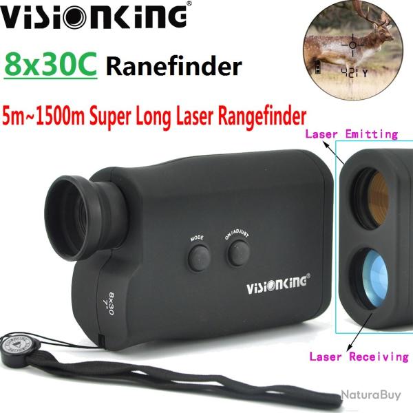 Visionking-T�l�m�tre laser portable LCD 8x30, t�l�m�tre 1500m