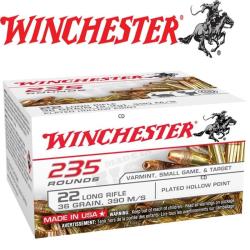 MUNITION WINCHESTER 22LR SUPER-X 36GR LHP COPPER PLATED/235