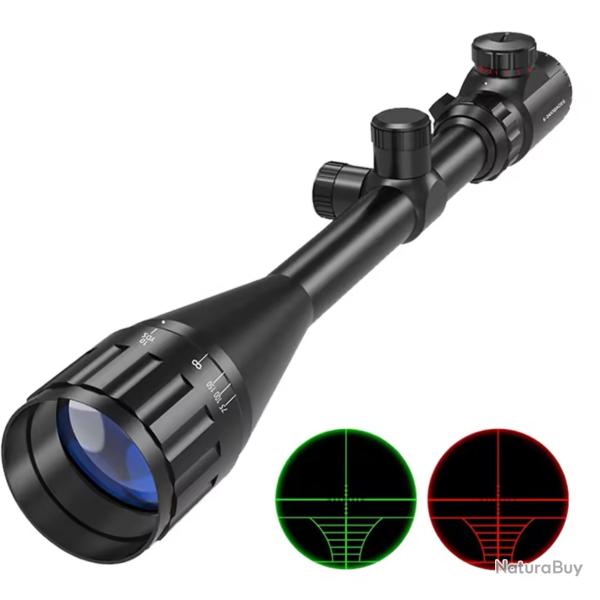 Lunette de tir bestsight 6-24x50 longue port�e de chasse, r�ticule rouge/vert