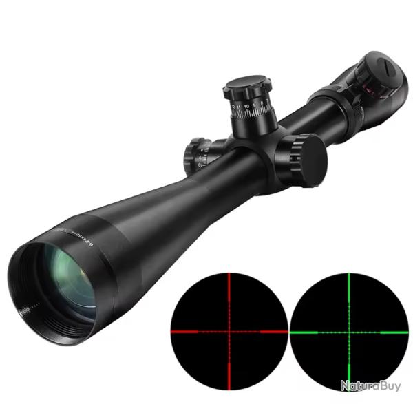 Lunette de tir bestsight 6-24x50 longue port�e de chasse, r�ticule rouge/vert c