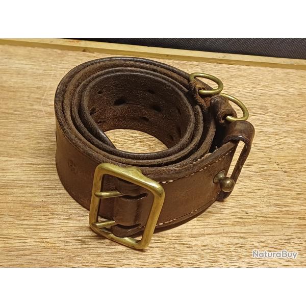 Authentique ceinturon militaire d'officier type SAM BROWN BELT - WW1 - WW2