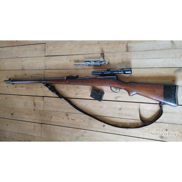 7.5x55se Schmidt Rubin K11 sniper avec lunette weaver X4.5