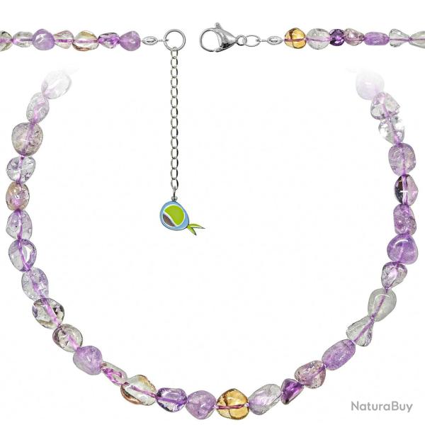Collier en amtrine - Perles pierres roules 7  10 mm - 38 cm