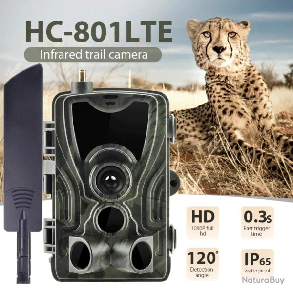 HC801LTE-32G Camra de chasse et de suivi des sentiers, 4G  20MP, 1080P,